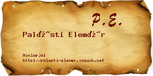 Palásti Elemér névjegykártya